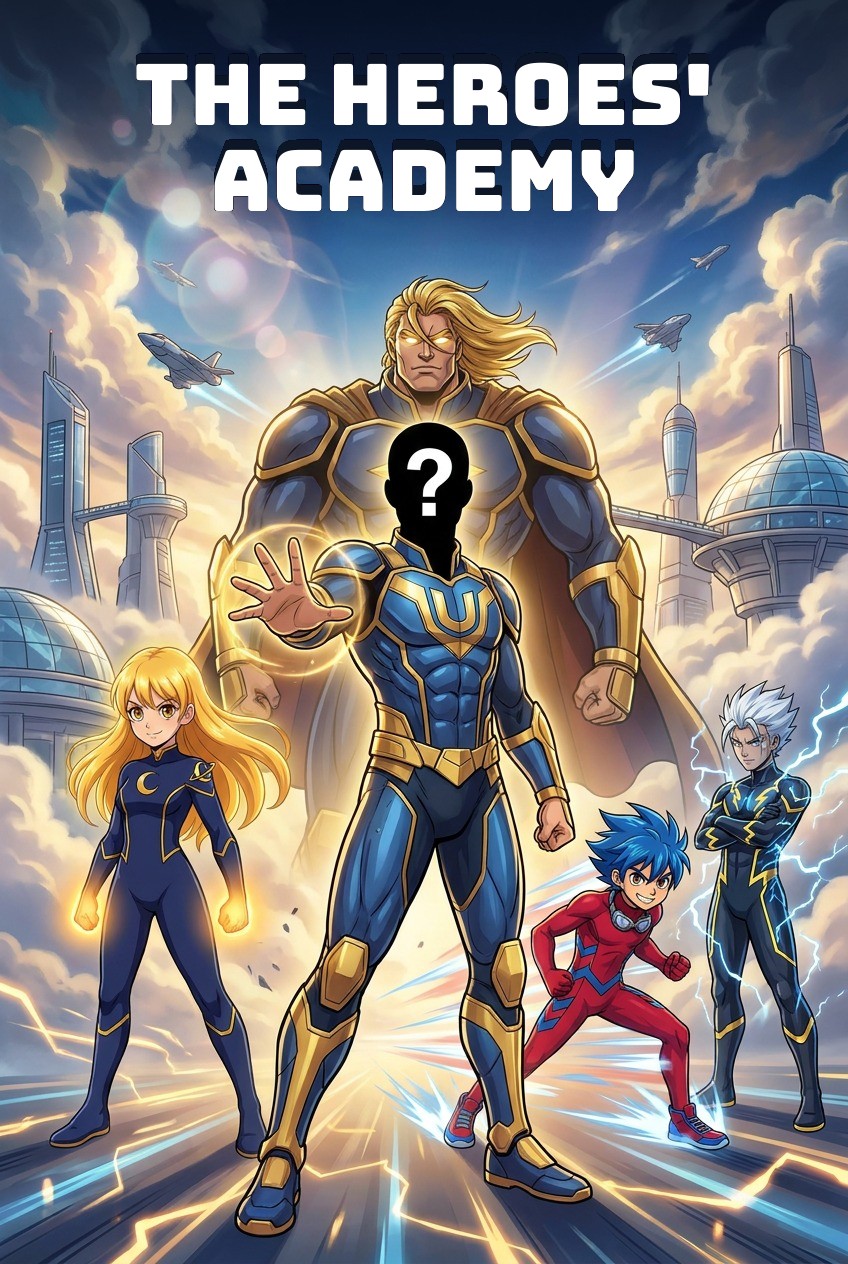 Cover of the personalised comic “The Heroes' Academy”